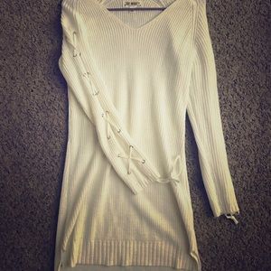 Cream colored sweater dress